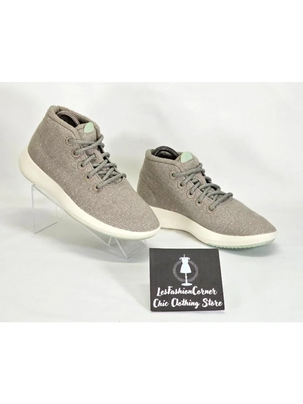 Allbirds Women's Light Gray Lime Heathered Matterhorn Wool Piper Mids Sz 9 1557 - Picture 4 of 15
